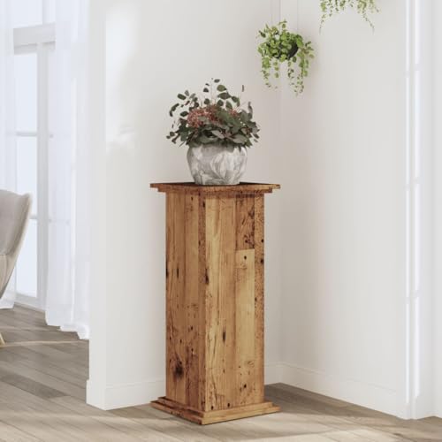 INLIFE Pflanzenständer Altholz-Optik 33x33x80 cm Holzwerkstoff,Heim & Garten,Rasen & Garten,Gartenpflege,Pflanzenständer,Braun,12.8 KG,852976 von INLIFE