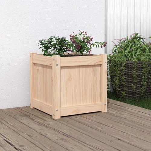 INLIFE Pflanzkübel 40x40x40 cm Massivholz Kiefer,Heim & Garten,Rasen & Garten,Gartenpflege,Blumentöpfe & Pflanzgefäße,Braun,6.4 KG,837404 von INLIFE