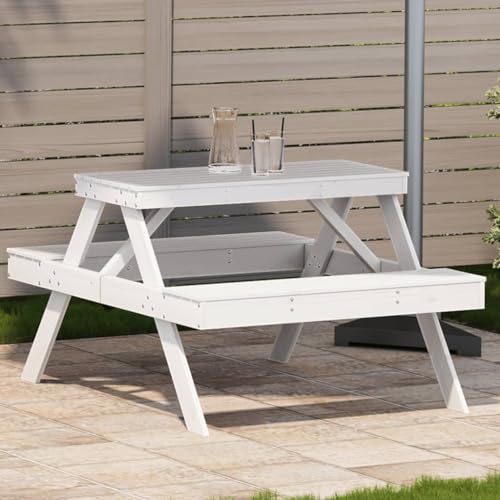 INLIFE Picknicktisch 105x134x75 cm Massivholz Kiefer,Möbel,Gartenmöbel,Gartentische,Weiß,22.68 KG,832568 INLIFE Picknicktisch 105x134x75 cm Massivholz Kiefer,Möbel,Gartenmöbel,Gartentische,Weiß,22.68 KG,832568 von INLIFE