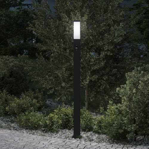 INLIFE Pollerleuchte mit Sensor 110 cm Schwarz IP44,Heim & Garten,Beleuchtung,Lampen,Schwarz,1.95 KG,4006081 von INLIFE