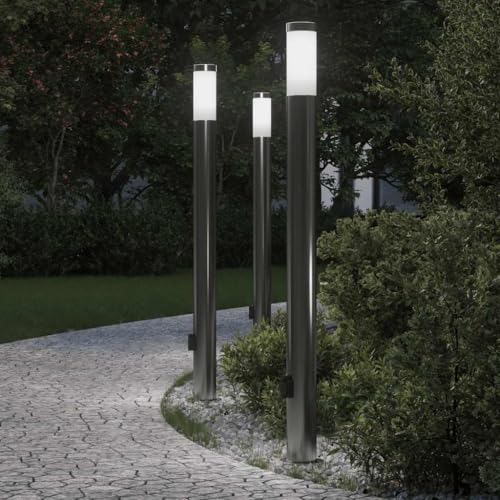 INLIFE Pollerleuchten mit Auslass 3er 110 cm Edelstahl IP44,Heim & Garten,Beleuchtung,Lampen,Silber,5 KG,4006016 INLIFE Pollerleuchten mit Auslass 3er 110 cm Edelstahl IP44,Heim & Garten,Beleuchtung,Lampen,Silber,5 KG,4006016 von INLIFE