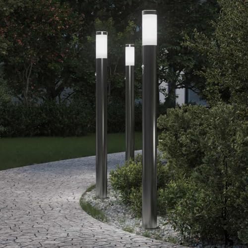 INLIFE Pollerleuchten mit Sensor 3er 110 cm Edelstahl IP44,Heim & Garten,Beleuchtung,Lampen,Silber,4.85 KG,4006010 INLIFE Pollerleuchten mit Sensor 3er 110 cm Edelstahl IP44,Heim & Garten,Beleuchtung,Lampen,Silber,4.85 KG,4006010 von INLIFE