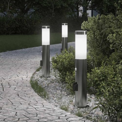 INLIFE Pollerleuchten mit Sensor&Steckdose 3er 50 cm Edelstahl IP44,Heim & Garten,Beleuchtung,Lampen,Silber,2.95 KG,4006018 INLIFE Pollerleuchten mit Sensor&Steckdose 3er 50 cm Edelstahl IP44,Heim & Garten,Beleuchtung,Lampen,Silber,2.95 KG,4006018 von INLIFE