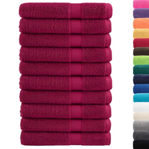 INLIFE Premium-Saunatücher SOLUND 10 STK Bordeaux 80x200 cm 600 g/m²,Heim & Garten,Haushaltswäsche,Handtücher,Rot,9.78 KG,137220 von INLIFE