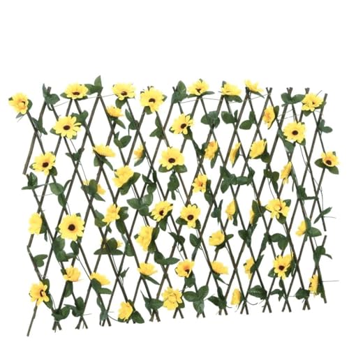 INLIFE Rankgitter mit Künstlichem Efeu 5 STK. Erweiterbar 180x60 cm,Heimwerkerbedarf,Hauseinzäunung,Zaunfelder,Gelb,3.56 KG,366599 von INLIFE