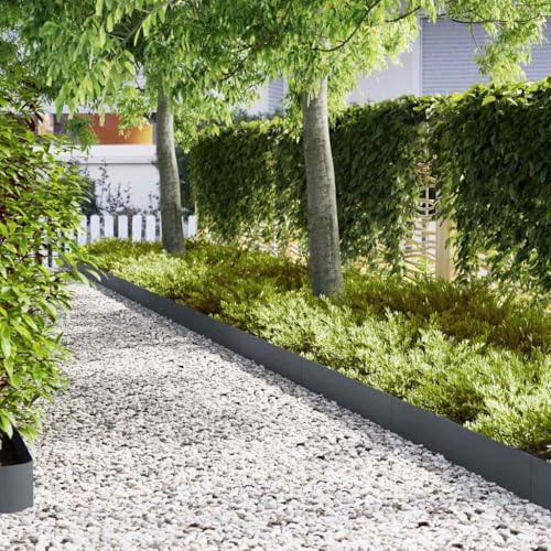 INLIFE Rasenkanten 50 pcs Anthrazit 100 x 0.5 x 20 cm Stahl,Heimwerkerbedarf,Hauseinzäunung,Beeteinfassungen,Anthrazit,41.15 KG,3335776 von INLIFE