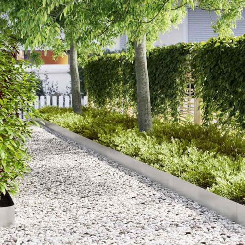 INLIFE Rasenkanten 50 pcs Silber 100 x 0.5 x 20 cm Edelstahl,Heimwerkerbedarf,Hauseinzäunung,Beeteinfassungen,Silber,41.15 KG,3335778 von INLIFE