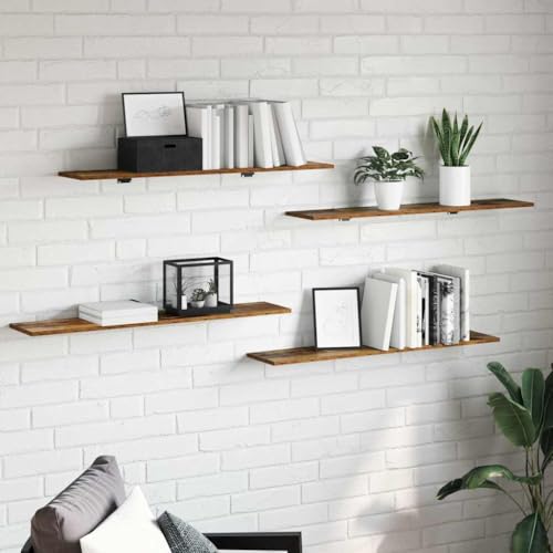 INLIFE Regalbrett 4 pcs Braun 100 x 20 x 1.5 cm Holzwerkstoff,Möbel,Regalsysteme,Bücherregale & Bücherschränke,Braun,8.95 KG,875066 von INLIFE