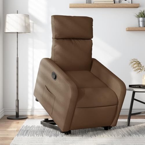 INLIFE Relaxsessel mit Aufstehhilfe Braun Stoff,Möbel,Stühle,Sessel,Braun,26.85 KG,3206703 von INLIFE