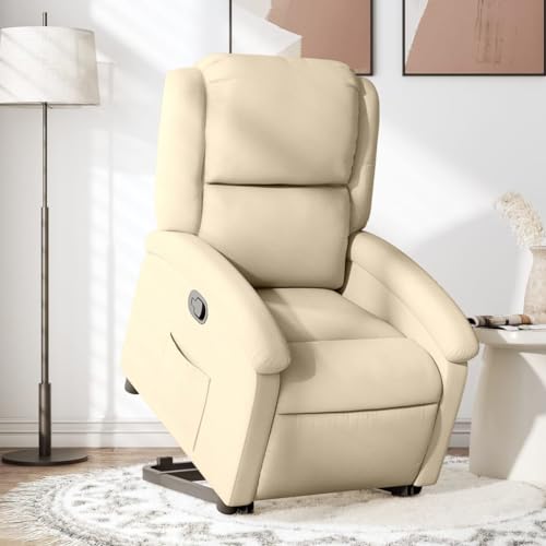 INLIFE Relaxsessel mit Aufstehhilfe Creme Stoff,Möbel,Stühle,Sessel,Creme,25.8 KG,3204173 von INLIFE
