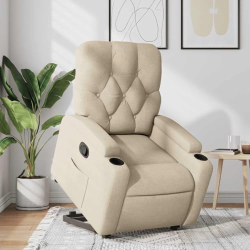 INLIFE Relaxsessel mit Aufstehhilfe Creme Stoff,Möbel,Stühle,Sessel,Creme,26.7 KG,3204719 von INLIFE