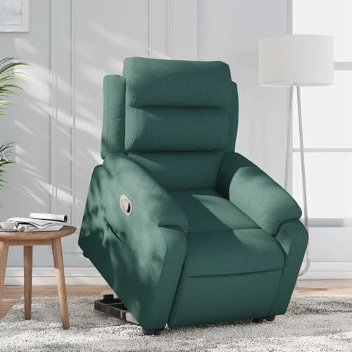 INLIFE Relaxsessel mit Aufstehhilfe Dunkelgrün Stoff,Möbel,Stühle,Sessel,Grün,27.05 KG,3204986 von INLIFE