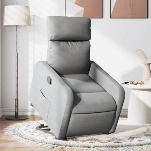 INLIFE Relaxsessel mit Aufstehhilfe Hellgrau Stoff,Möbel,Stühle,Sessel,Grau,26.85 KG,3206699 von INLIFE