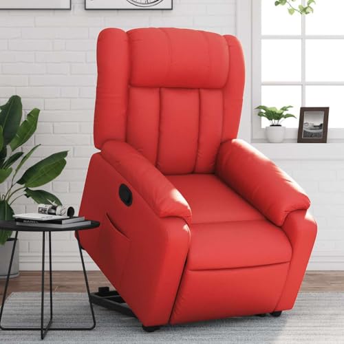 INLIFE Relaxsessel mit Aufstehhilfe Rot Kunstleder,Möbel,Stühle,Sessel,Rot,28.25 KG,3205269 von INLIFE