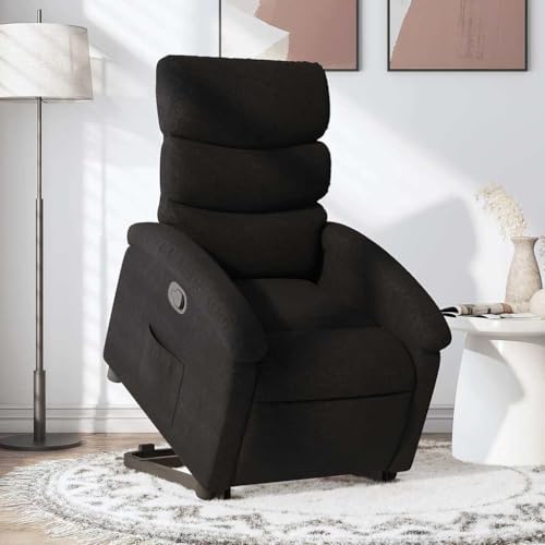 INLIFE Relaxsessel mit Aufstehhilfe Schwarz Stoff,Möbel,Stühle,Sessel,Schwarz,25.95 KG,3203980 von INLIFE