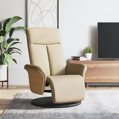 INLIFE Relaxsessel mit Fußteil Creme Stoff,Möbel,Stühle,Sessel,Creme,20.9 KG,356527 von INLIFE