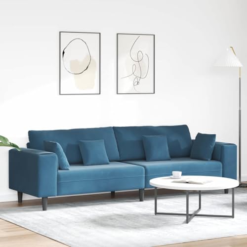 INLIFE Samt Sofa mit Kissen Blau 208 cm Samt,Möbel,Sofas,Blau,40 KG,3335152 INLIFE Samt Sofa mit Kissen Blau 208 cm Samt,Möbel,Sofas,Blau,40 KG,3335152 von INLIFE