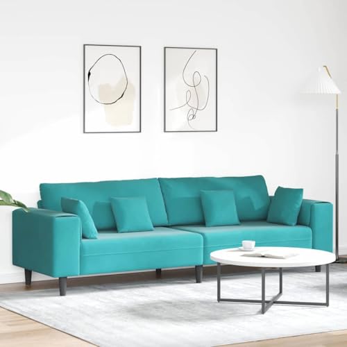 INLIFE Samt Sofa mit Kissen Türkis 208 cm Samt,Möbel,Sofas,Türkis,40 KG,3335161 INLIFE Samt Sofa mit Kissen Türkis 208 cm Samt,Möbel,Sofas,Türkis,40 KG,3335161 von INLIFE