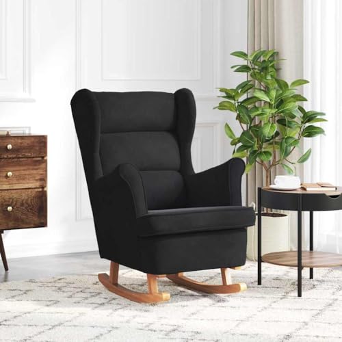 INLIFE Schaukelstuhl 71 x 92 x 100 cm 100% Polyester Sperrholz,Möbel,Stühle,Schaukelstühle,Schwarz,18.6 KG,42012852 von INLIFE