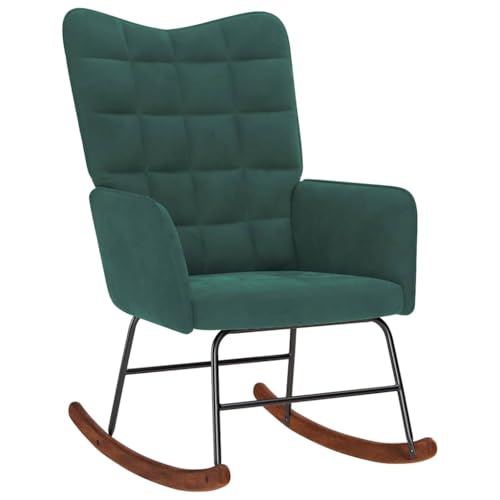 INLIFE Schaukelstuhl Dunkelgrün Samt,Möbel,Stühle,Schaukelstühle,Grün,9.8 KG,4016834 von INLIFE