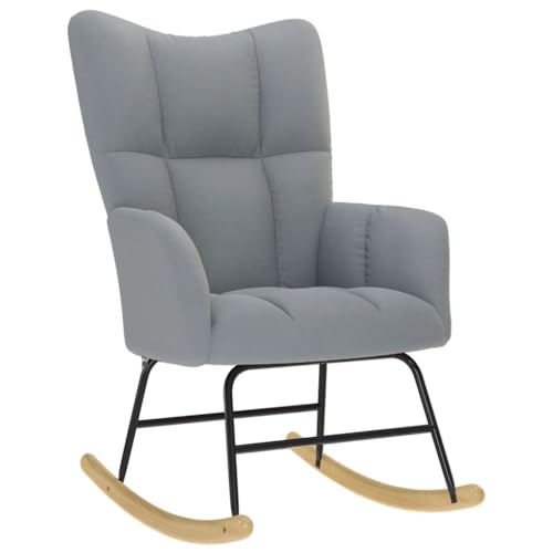 INLIFE Schaukelstuhl Hellgrau Stoff,Möbel,Stühle,Schaukelstühle,Grau,9.9 KG,4016789 von INLIFE