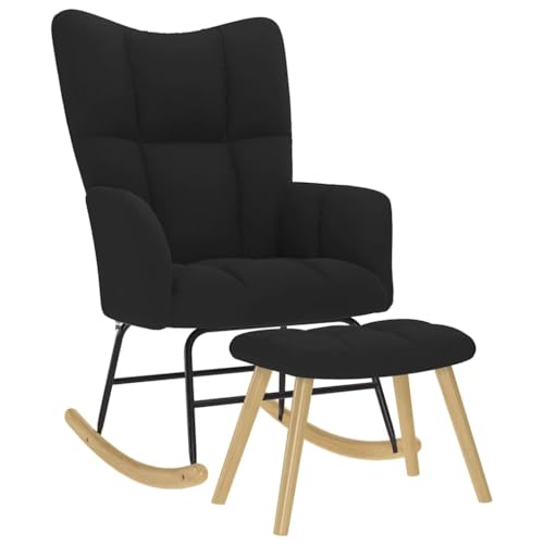 INLIFE Schaukelstuhl mit Fußhocker Schwarz Stoff,Möbel,Stühle,Schaukelstühle,Schwarz,13 KG,4016802 INLIFE Schaukelstuhl mit Fußhocker Schwarz Stoff,Möbel,Stühle,Schaukelstühle,Schwarz,13 KG,4016802 von INLIFE