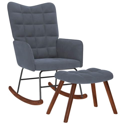 INLIFE Schaukelstuhl mit Hocker Dunkelgrauer Samt,Möbel,Stühle,Schaukelstühle,Grau,12.6 KG,4016844 INLIFE Schaukelstuhl mit Hocker Dunkelgrauer Samt,Möbel,Stühle,Schaukelstühle,Grau,12.6 KG,4016844 von INLIFE