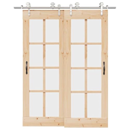 INLIFE Schiebetür-Beschlagsatz 183 cm Edelstahl Silbern,Heimwerkerbedarf,Baumaterialien,Türbeschläge & -klingeln,15.4 KG,3295761 von INLIFE
