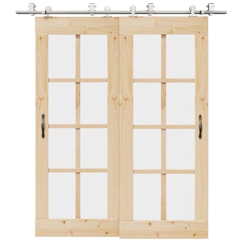 INLIFE Schiebetür-Beschlagsatz 200 cm Edelstahl Silbern,Heimwerkerbedarf,Baumaterialien,Türbeschläge & -klingeln,11.5 KG,3295764 von INLIFE