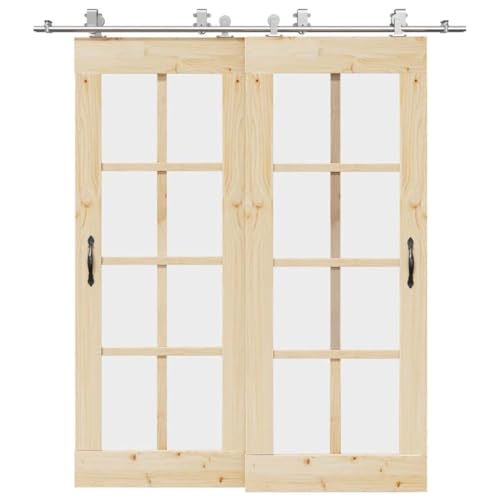 INLIFE Schiebetür-Beschlagsatz 200 cm Edelstahl Silbern,Heimwerkerbedarf,Baumaterialien,Türbeschläge & -klingeln,12.98 KG,3295760 von INLIFE