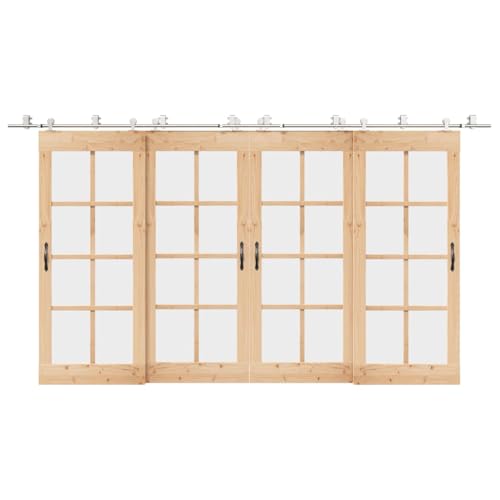 INLIFE Schiebetür-Beschlagsatz 200 cm Edelstahl Silbern,Heimwerkerbedarf,Baumaterialien,Türbeschläge & -klingeln,15.24 KG,3295762 von INLIFE