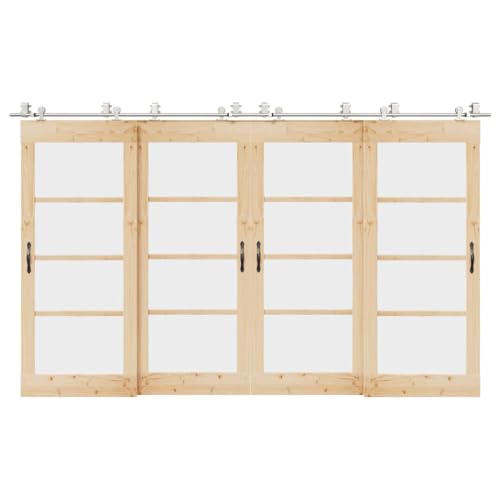 INLIFE Schiebetür-Beschlagsatz 366 cm Edelstahl Silbern,Heimwerkerbedarf,Baumaterialien,Türbeschläge & -klingeln,21.84 KG,3295771 von INLIFE