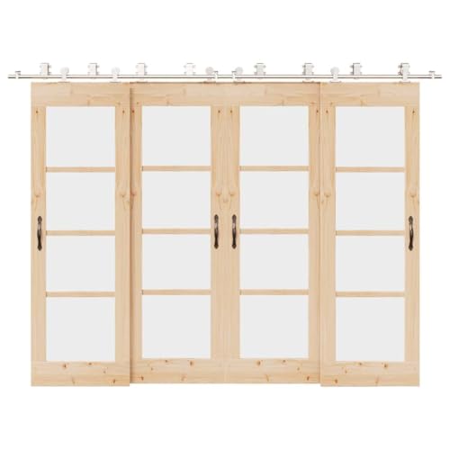 INLIFE Schiebetür-Beschlagsatz 366 cm Edelstahl Silbern,Heimwerkerbedarf,Baumaterialien,Türbeschläge & -klingeln,26.4 KG,3295767 von INLIFE