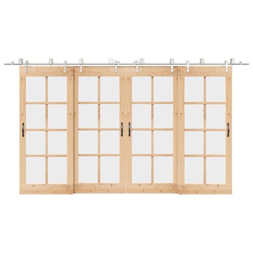 INLIFE Schiebetür-Beschlagsatz 400 cm Edelstahl Silbern,Heimwerkerbedarf,Baumaterialien,Türbeschläge & -klingeln,27.12 KG,3295774 von INLIFE