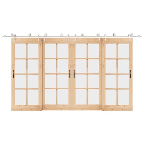 INLIFE Schiebetür-Beschlagsatz 400 cm Edelstahl Silbern,Heimwerkerbedarf,Baumaterialien,Türbeschläge & -klingeln,30.48 KG,3295770 von INLIFE