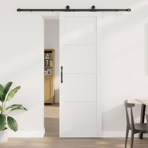 INLIFE Schiebetür Manuell Weiß und Schwarz 78 x 232 cm,Heimwerkerbedarf,Baumaterialien,Türen,Haustüren,Weiß,23.93 KG,3333475 von INLIFE