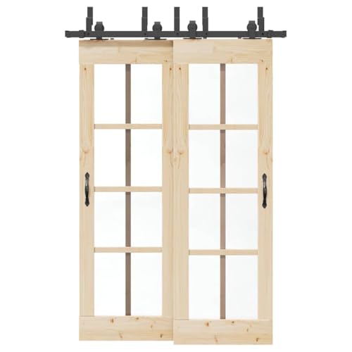 INLIFE Schiebetürbeschlag-Set 152,5 cm Stahl Schwarz,Heimwerkerbedarf,Baumaterialien,Türbeschläge & -klingeln,15.62 KG,3295731 von INLIFE