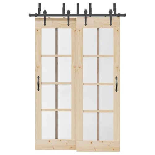 INLIFE Schiebetürbeschlag-Set 152,5 cm Stahl Schwarz,Heimwerkerbedarf,Baumaterialien,Türbeschläge & -klingeln,15.96 KG,3295725 von INLIFE