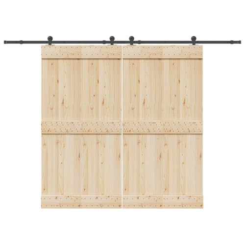 INLIFE Schiebetürbeschlag-Set 305 cm Stahl Schwarz,Heimwerkerbedarf,Baumaterialien,Türbeschläge & -klingeln,10.72 KG,3295783 von INLIFE
