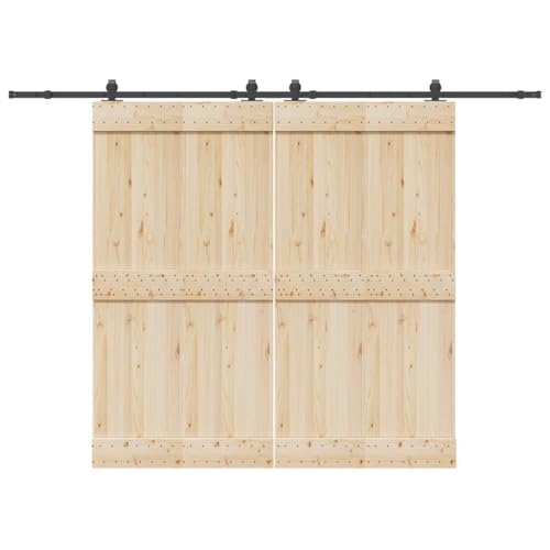 INLIFE Schiebetürbeschlag-Set 305 cm Stahl Schwarz,Heimwerkerbedarf,Baumaterialien,Türbeschläge & -klingeln,11.96 KG,3295787 von INLIFE
