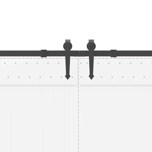 INLIFE Schiebetürbeschlag-Set 305 cm Stahl Schwarz,Heimwerkerbedarf,Baumaterialien,Türbeschläge & -klingeln,12.3 KG,3295781 von INLIFE