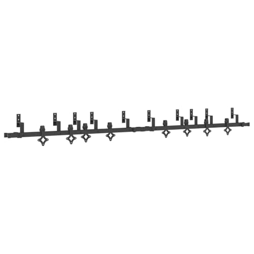 INLIFE Schiebetürbeschlag-Set 305 cm Stahl Schwarz,Heimwerkerbedarf,Baumaterialien,Türbeschläge & -klingeln,31.4 KG,3295755 von INLIFE