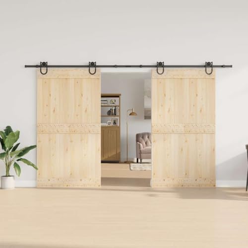 INLIFE Schiebetürbeschlag-Set 366 cm Stahl Schwarz,Heimwerkerbedarf,Baumaterialien,Türbeschläge & -klingeln,10.72 KG,3295793 von INLIFE