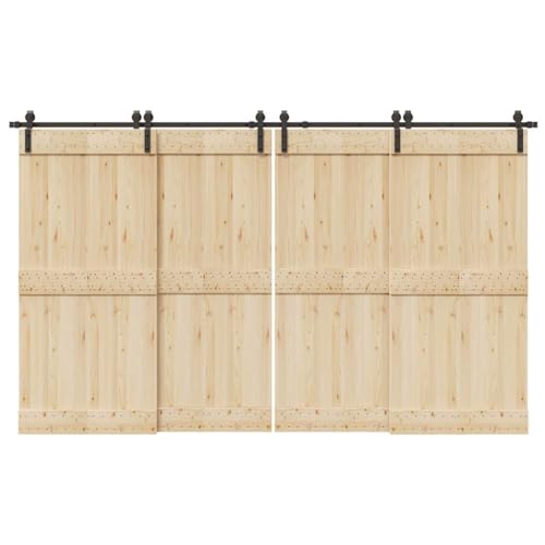 INLIFE Schiebetürbeschlag-Set 366 cm Stahl Schwarz,Heimwerkerbedarf,Baumaterialien,Türbeschläge & -klingeln,16.9 KG,3295795 von INLIFE