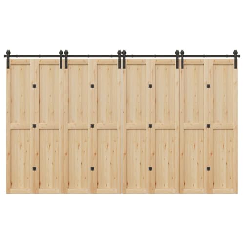 INLIFE Schiebetürbeschlag-Set 366 cm Stahl Schwarz,Heimwerkerbedarf,Baumaterialien,Türbeschläge & -klingeln,21.3 KG,3295803 von INLIFE