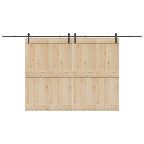 INLIFE Schiebetürbeschlag-Set 400 cm Stahl Schwarz,Heimwerkerbedarf,Baumaterialien,Türbeschläge & -klingeln,13.8 KG,3295778 von INLIFE