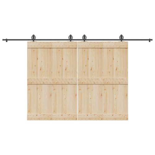 INLIFE Schiebetürbeschlag-Set 400 cm Stahl Schwarz,Heimwerkerbedarf,Baumaterialien,Türbeschläge & -klingeln,14.34 KG,3295800 von INLIFE