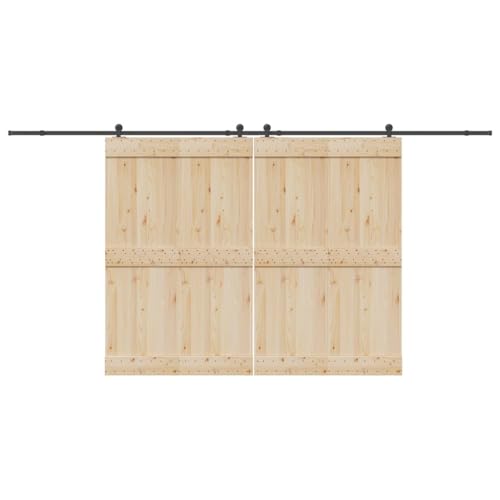 INLIFE Schiebetürbeschlag-Set 427 cm Stahl Schwarz,Heimwerkerbedarf,Baumaterialien,Türbeschläge & -klingeln,13.12 KG,3295784 von INLIFE
