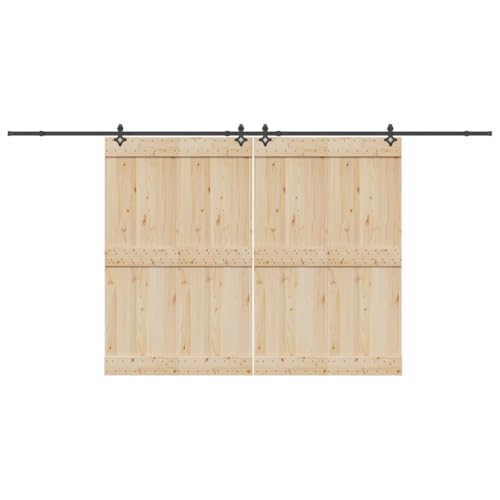 INLIFE Schiebetürbeschlag-Set 427 cm Stahl Schwarz,Heimwerkerbedarf,Baumaterialien,Türbeschläge & -klingeln,14.38 KG,3295792 von INLIFE