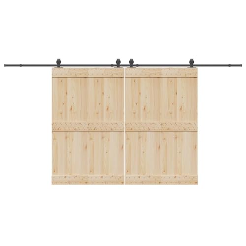 INLIFE Schiebetürbeschlag-Set 427 cm Stahl Schwarz,Heimwerkerbedarf,Baumaterialien,Türbeschläge & -klingeln,14.86 KG,3295788 von INLIFE
